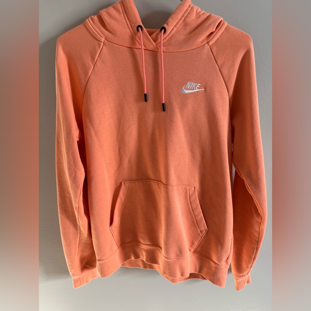 Nike Fleece Puller Over Hoodie | Coral Pink | Size: Small
